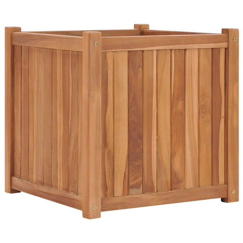 Jardinière bac lit surélevé plantes fleurs terrasse jardin 50 x 50 x 50 cm bois de teck solide marron 02_0039232