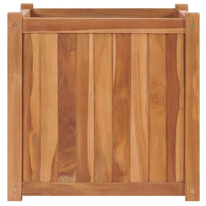Jardinière bac lit surélevé plantes fleurs terrasse jardin 50 x 50 x 50 cm bois de teck solide marron 02_0039232