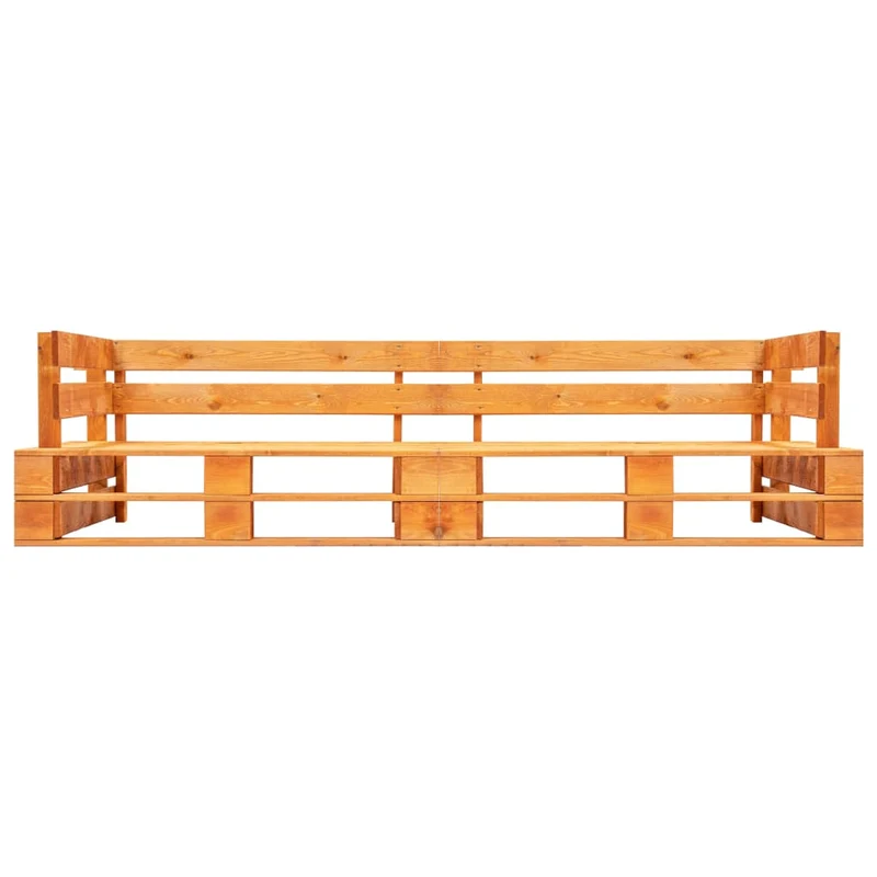 Canapé palette à 2 places de jardin marron miel bois 02_0011864