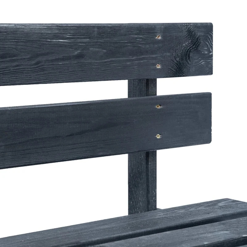 Banc de jardin meuble de patio d'extérieur terrasse palette de jardin bois noir 02_0011838
