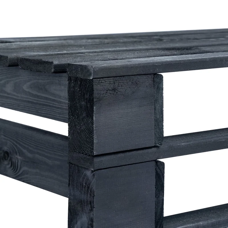 Banc de jardin meuble de patio d'extérieur terrasse palette de jardin bois noir 02_0011838