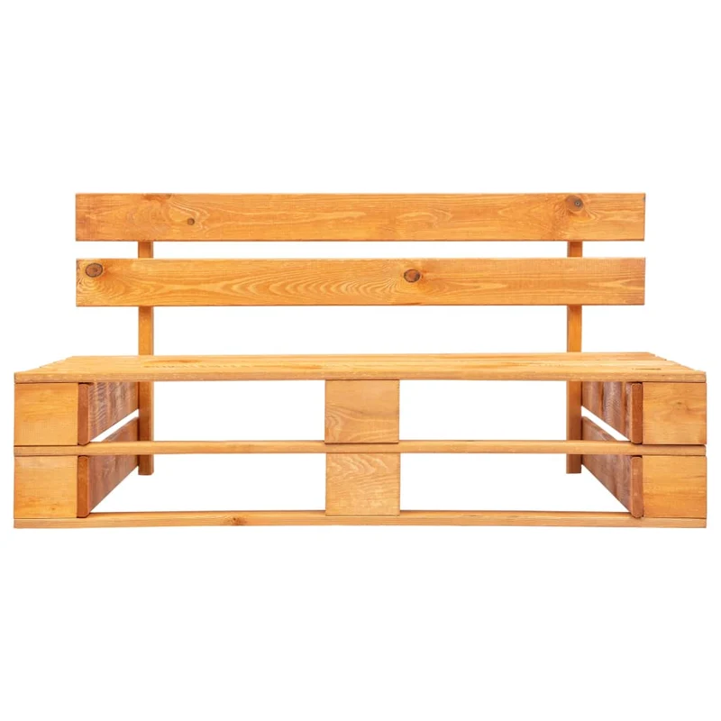 Banc de jardin meuble de patio d'extérieur terrasse palette de jardin 110 x 65 x 55 cm bois marron miel 02_0011837