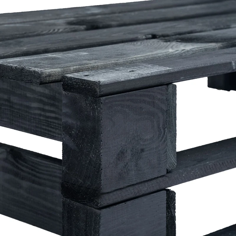 Banc de jardin meuble de patio d'extérieur terrasse d'angle palette de jardin 110 x 65 x 55 cm bois noir 02_0011135