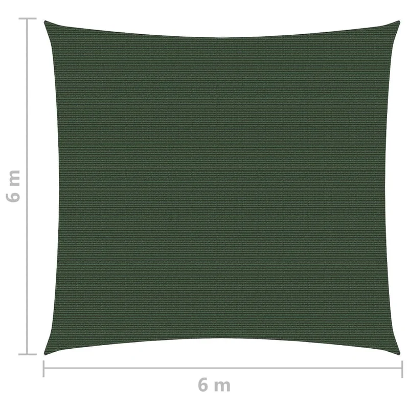 Voile toile d'ombrage parasol 160 g/m² vert foncé 6 x 6 m PEHD 02_0009442