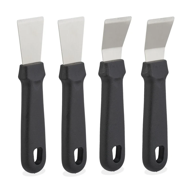 Lot de 4 spatules de nettoyage pratiques cuisine 25 x 5 x 2 cm en acier inoxydable argenté 13_0014181