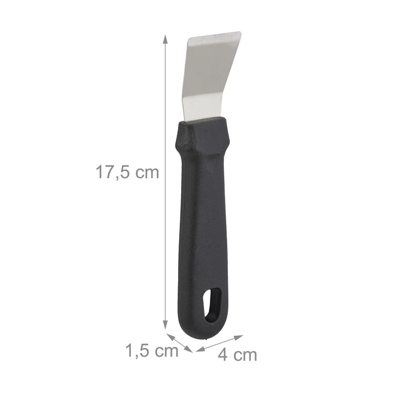 Lot de 4 spatules de nettoyage pratiques cuisine 25 x 5 x 2 cm en acier inoxydable argenté 13_0014181