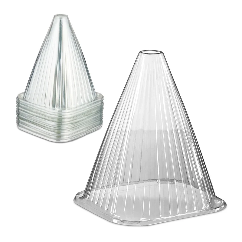 Lot de 80 cloches à salade transparentes pour jeunes plantes jardin finition mate en PVC transparent 13_0014388