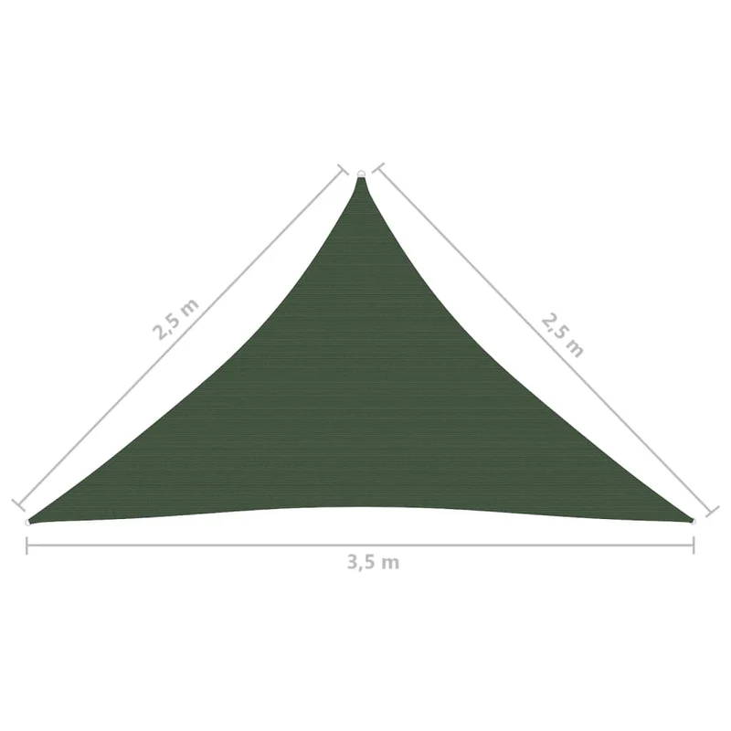 Voile toile d'ombrage parasol 160 g/m² vert foncé 2,5 x 2,5 x 3,5 m PEHD 02_0009406