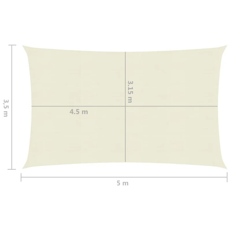 Voile d'ombrage 160 g/m² crème 3,5 x 5 m pehd 02_0009077