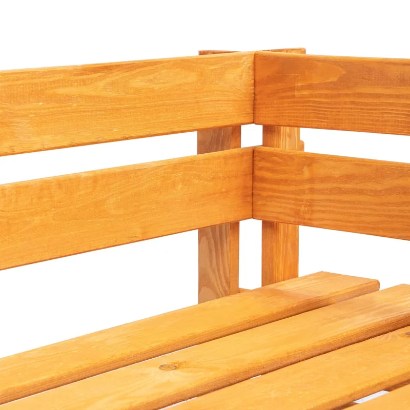 Banc de jardin meuble de patio d'extérieur terrasse palette d'angle de jardin 110 x 65 x 55 cm bois marron miel 02_0011832