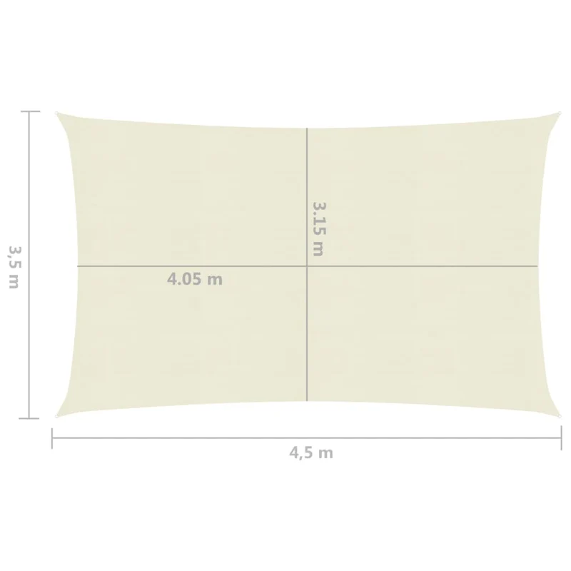 Voile d'ombrage 160 g/m² PEHD 3,5 x 4,5 m crème 02_0009076
