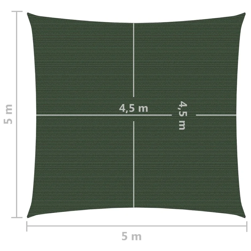 Voile d'ombrage 160 g/m² vert foncé 5 x 5 m PEHD 02_0009438