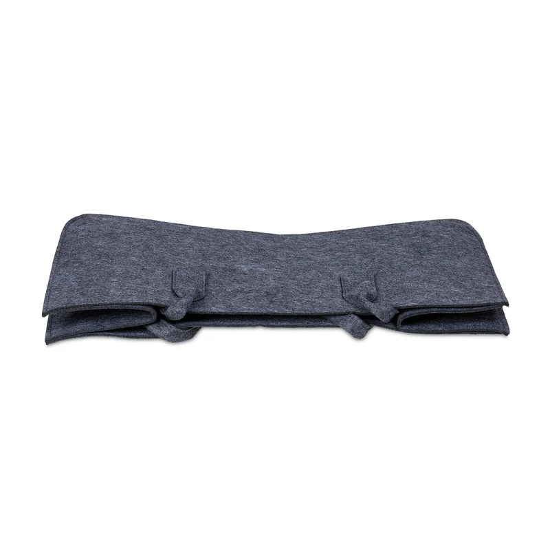 Lot de 2 paniers à bûches pratique rangement 45 x 40 x 40 cm en feutre gris 13_0014111