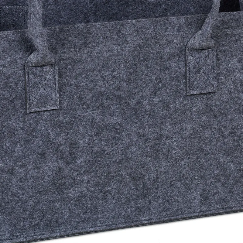 Lot de 2 paniers à bûches pratique rangement 45 x 40 x 40 cm en feutre gris 13_0014111