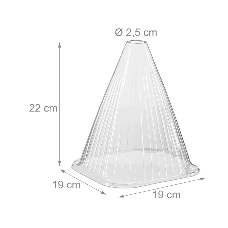 Lot de 32 cloches à salade protection jeunes plantes 15 x 15 x 25 cm en PVC transparent 13_0014387