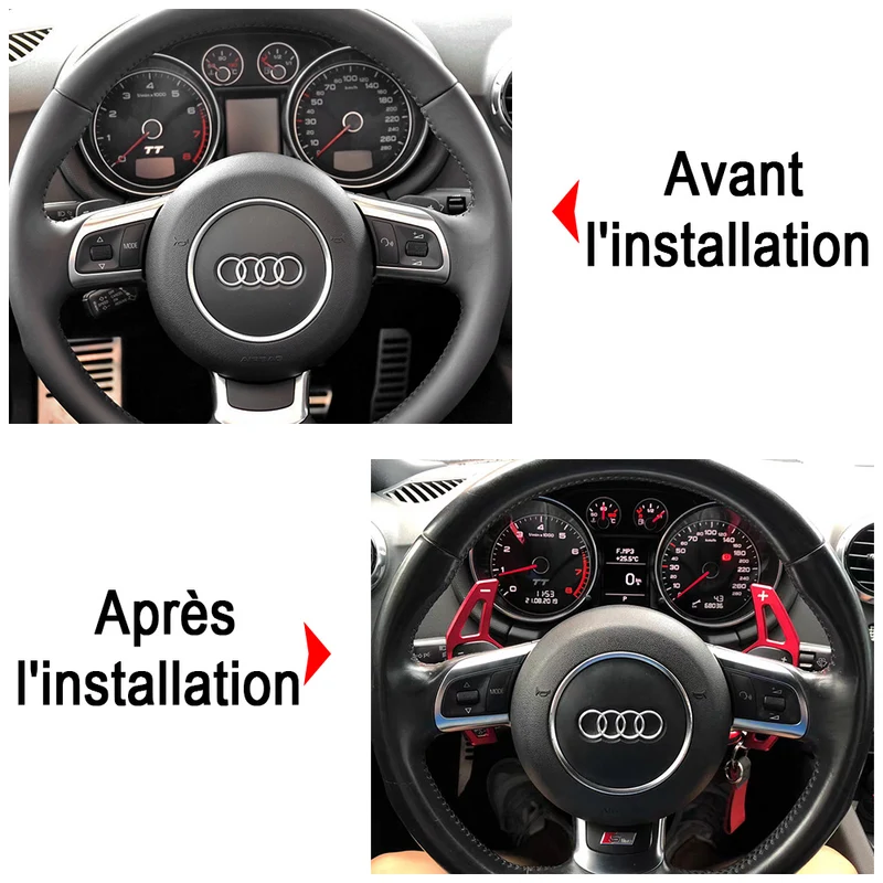 Extension palette au volant Audi aluminium