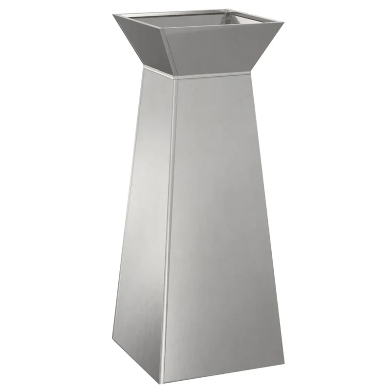 Lot de 2 jardinières pilier design contemporain extérieur 40 x 40 x 100 cm en métal argent 02_0052419