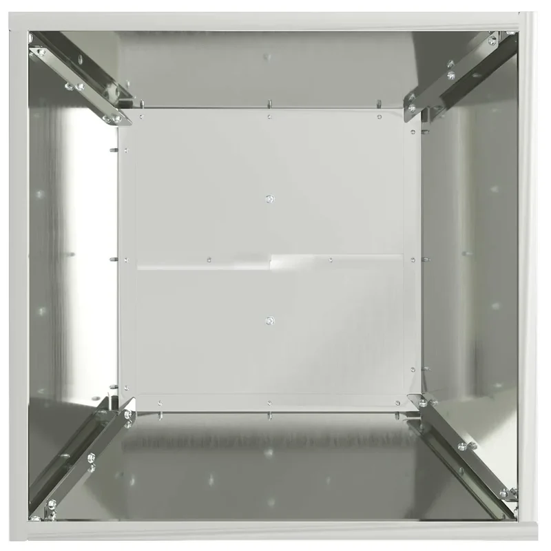 Lot de 2 jardinières pilier design contemporain extérieur 40 x 40 x 100 cm en métal argent 02_0052419