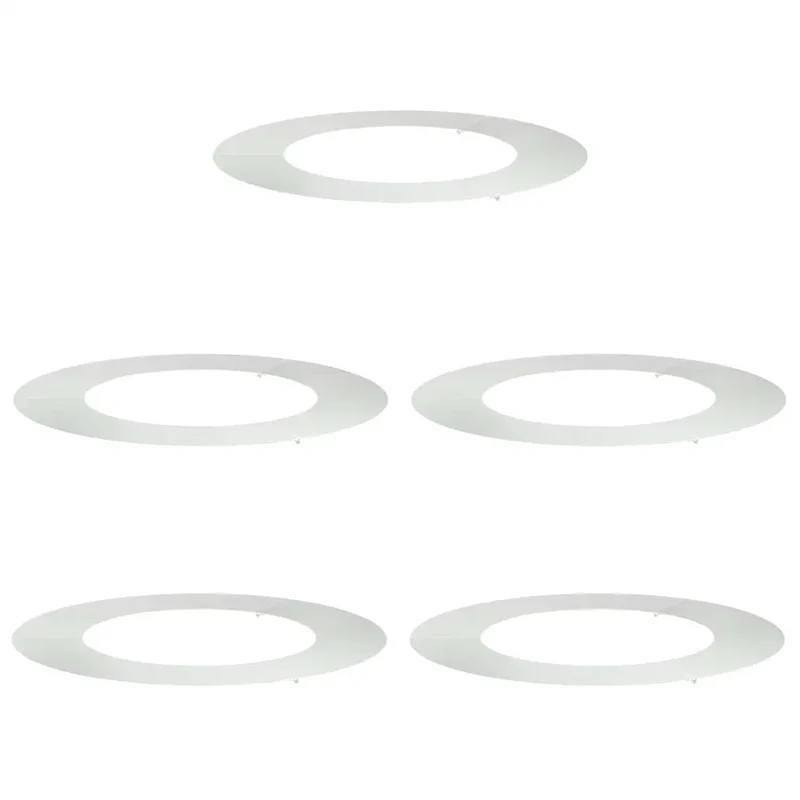 Lot de 5 anneaux d'arbre plats modernes 80 x 80 cm protection racines esthétique jardin en acier galvanisé argent 02_0052324