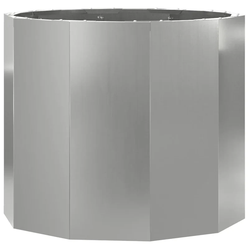 Jardinière ronde extérieure moderne 60 x 60 x 50 cm pratique et durable en acier galvanisé argent 02_0053004
