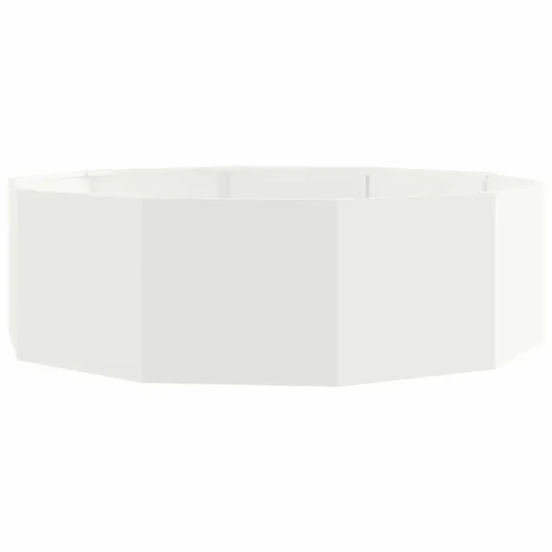 Jardinière ronde extérieure 120 x 120 x 35 cm pratique modèle moderne en acier blanc 02_0052965