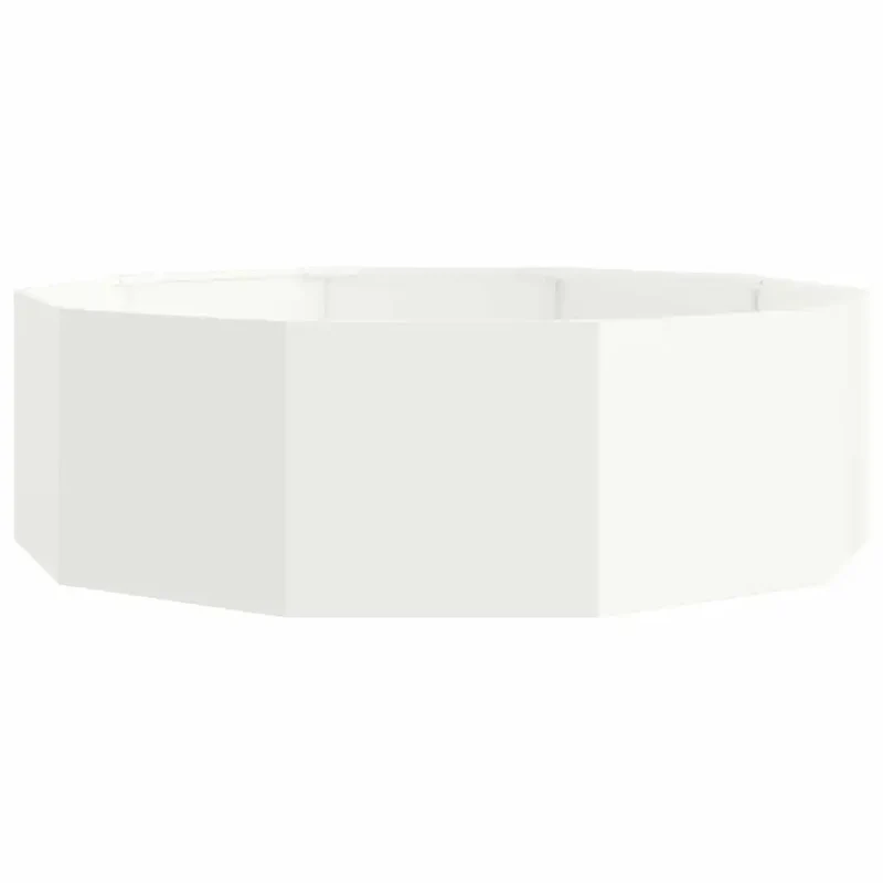 Jardinière ronde extérieure 120 x 120 x 35 cm pratique modèle moderne en acier blanc 02_0052965
