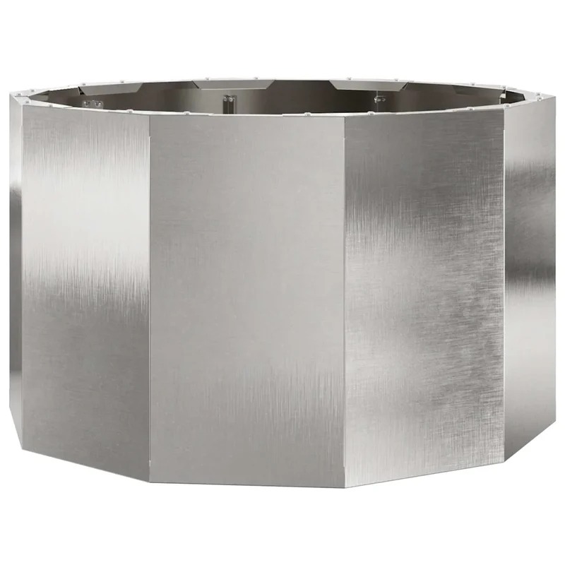 Jardinière ronde moderne extérieure 60 x 60 x 35 cm assise solide style contemporain en acier inoxydable argent 02_0052982