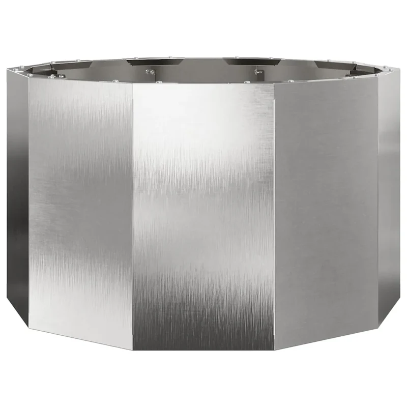 Jardinière ronde moderne extérieure 60 x 60 x 35 cm assise solide style contemporain en acier inoxydable argent 02_0052982