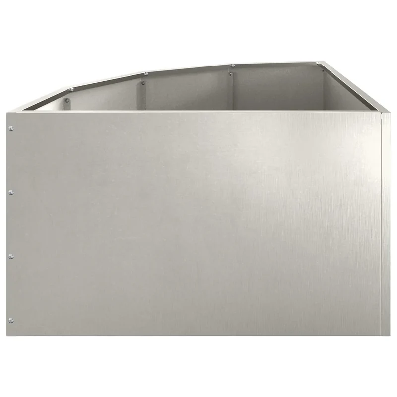 Jardinière d'angle moderne pour extérieur 60 x 60 x 35 cm solide design épuré en acier inoxydable argent 02_0052884