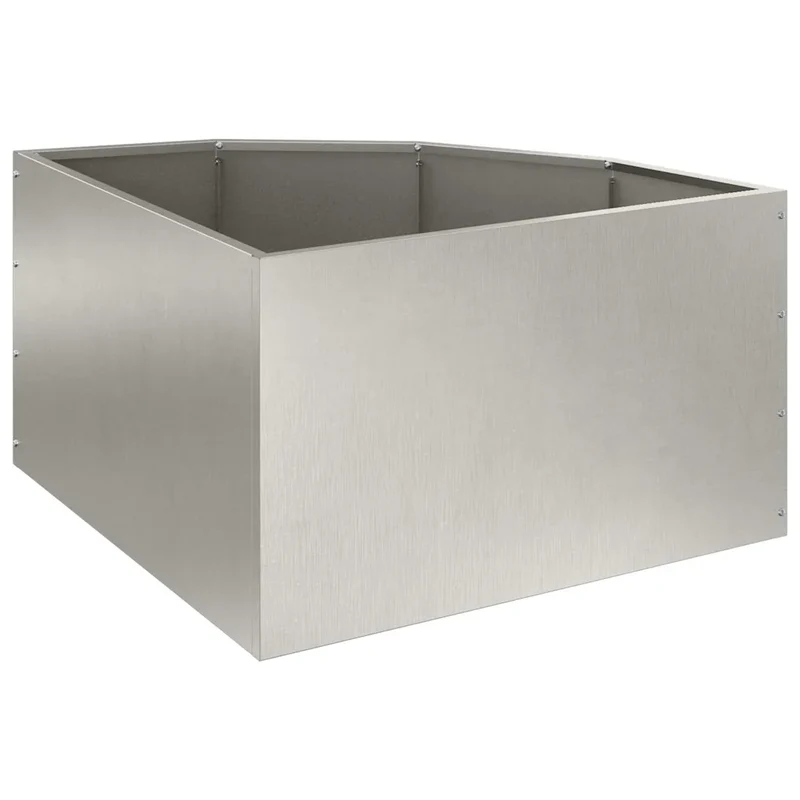 Jardinière d'angle moderne pour extérieur 60 x 60 x 35 cm solide design épuré en acier inoxydable argent 02_0052884
