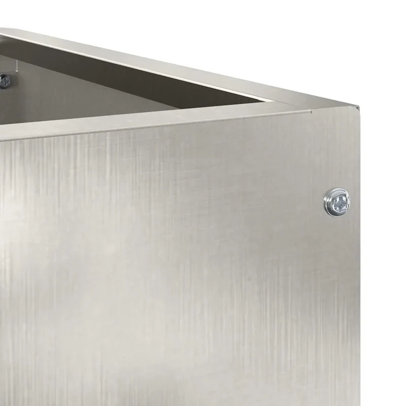 Jardinière d'angle moderne pour extérieur 60 x 60 x 35 cm solide design épuré en acier inoxydable argent 02_0052884
