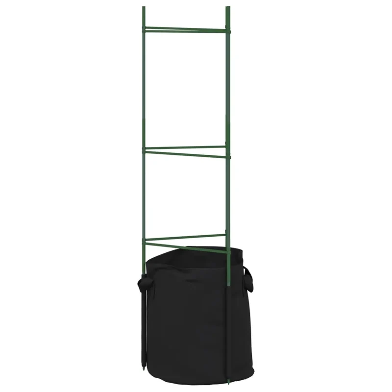 Lot de 6 cages à tomates ajustables 32 x 29 x 116 cm en acier vert 02_0055597
