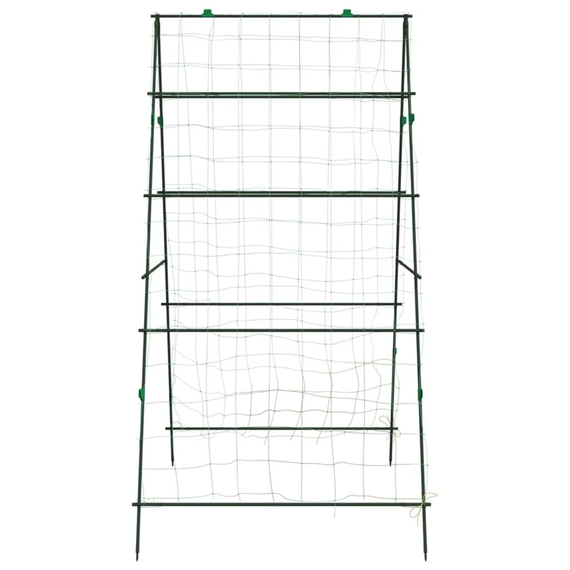 Lot de 3 treillis de jardin pour plantes grimpantes ajustable 99 x 90 x 175,5 cm en acier vert 02_0055608