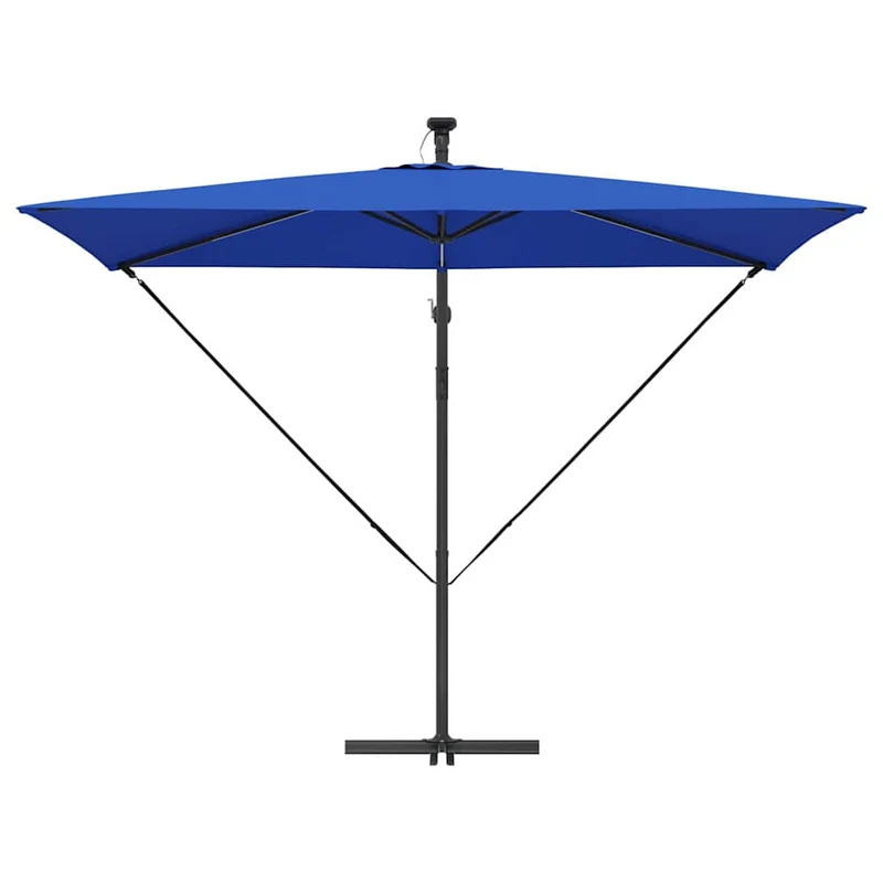 Parasol déporté en banane 294 x 200 x 270 cm ajustable durable moderne jardin en polyester azur 02_0058768