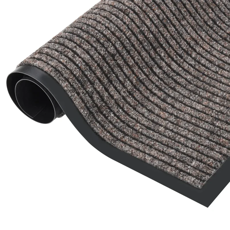 Paillasson rayé intérieur extérieur 40 x 60 cm confort antidérapant style contemporain en polypropylène beige 02_0046795