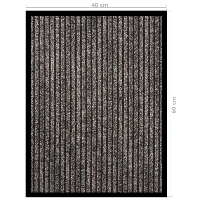 Paillasson rayé intérieur extérieur 40 x 60 cm confort antidérapant style contemporain en polypropylène beige 02_0046795