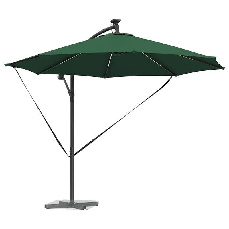 Parasol cantilever moderne inclinable jardin terrasse 294 x 294 x 248 cm en polyester vert 02_0058756