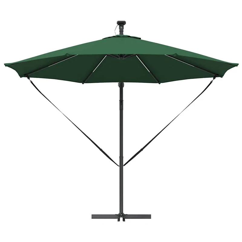 Parasol cantilever moderne inclinable jardin terrasse 294 x 294 x 248 cm en polyester vert 02_0058756