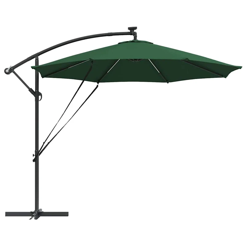 Parasol cantilever moderne inclinable jardin terrasse 294 x 294 x 248 cm en polyester vert 02_0058756
