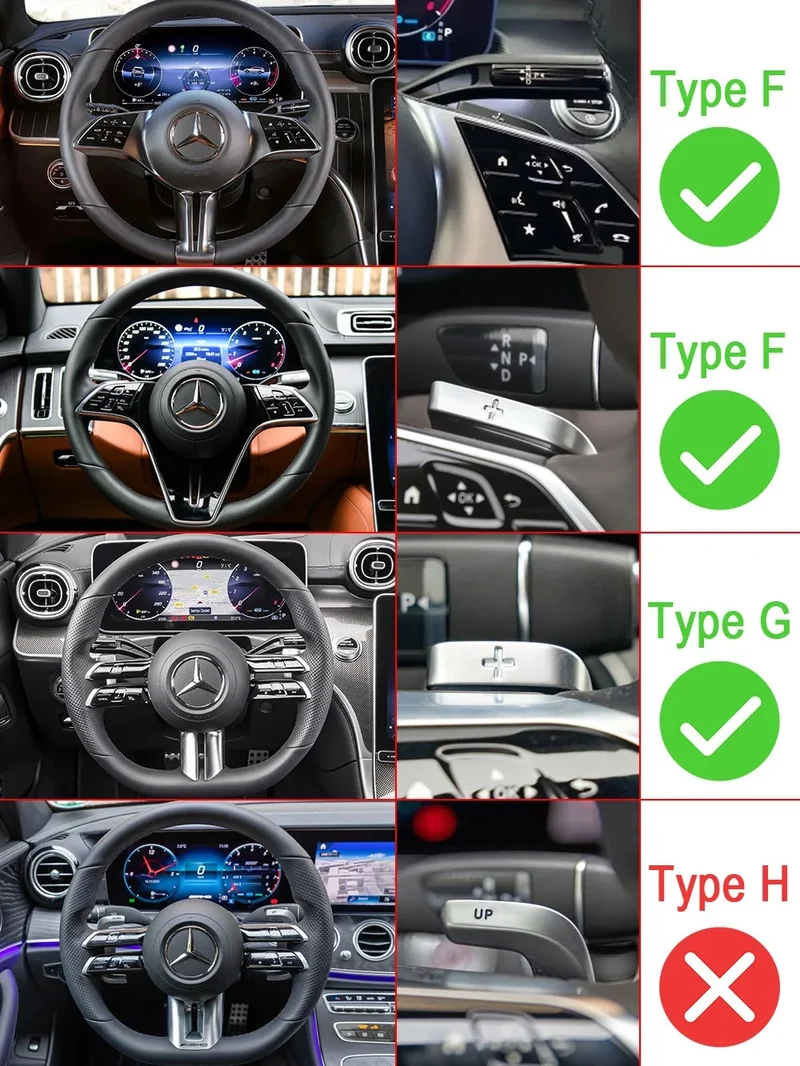 Palette au volant Mercedes Classe C S E EQS EQE (2021-2024) aluminium