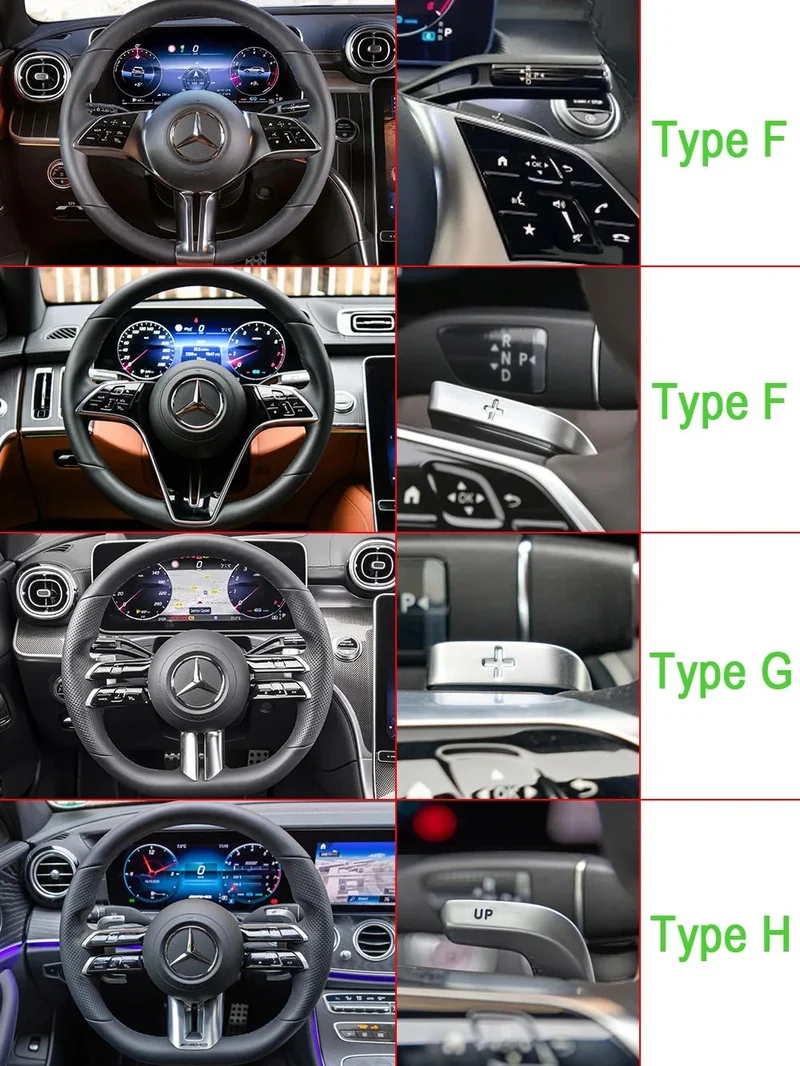 Palette au volant Mercedes Classe C S E EQS EQE (2021-2024) fibre de carbone