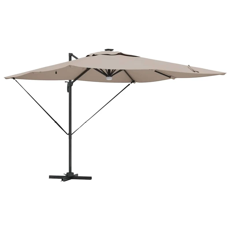 Parasol rectangulaire inclinable de jardin 286 x 284 x 270 cm design moderne en polyester taupe 02_0058726