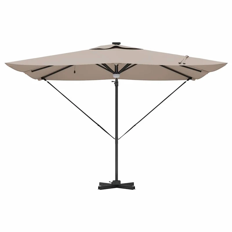 Parasol rectangulaire inclinable de jardin 286 x 284 x 270 cm design moderne en polyester taupe 02_0058726