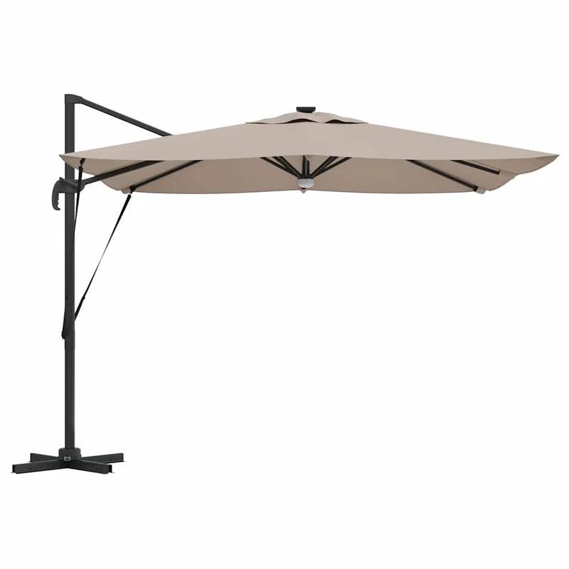 Parasol rectangulaire inclinable de jardin 286 x 284 x 270 cm design moderne en polyester taupe 02_0058726