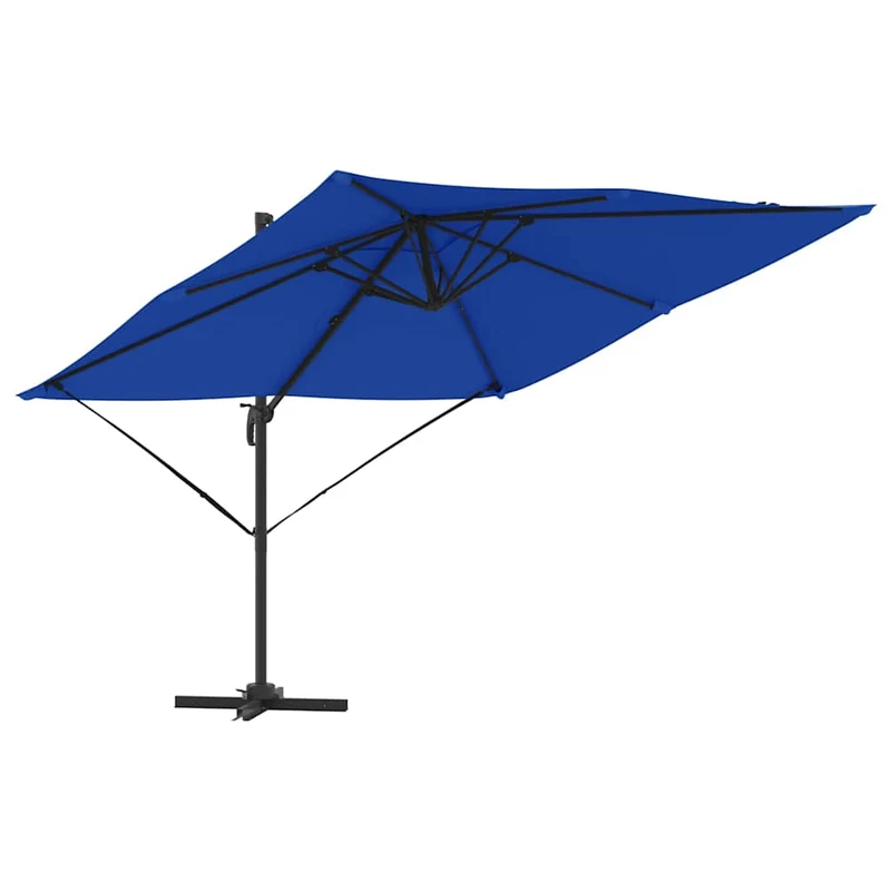 Parasol cantilever rectangulaire 286 x 284 x 265 cm inclinable 360° durable en aluminium bleu 02_0058712