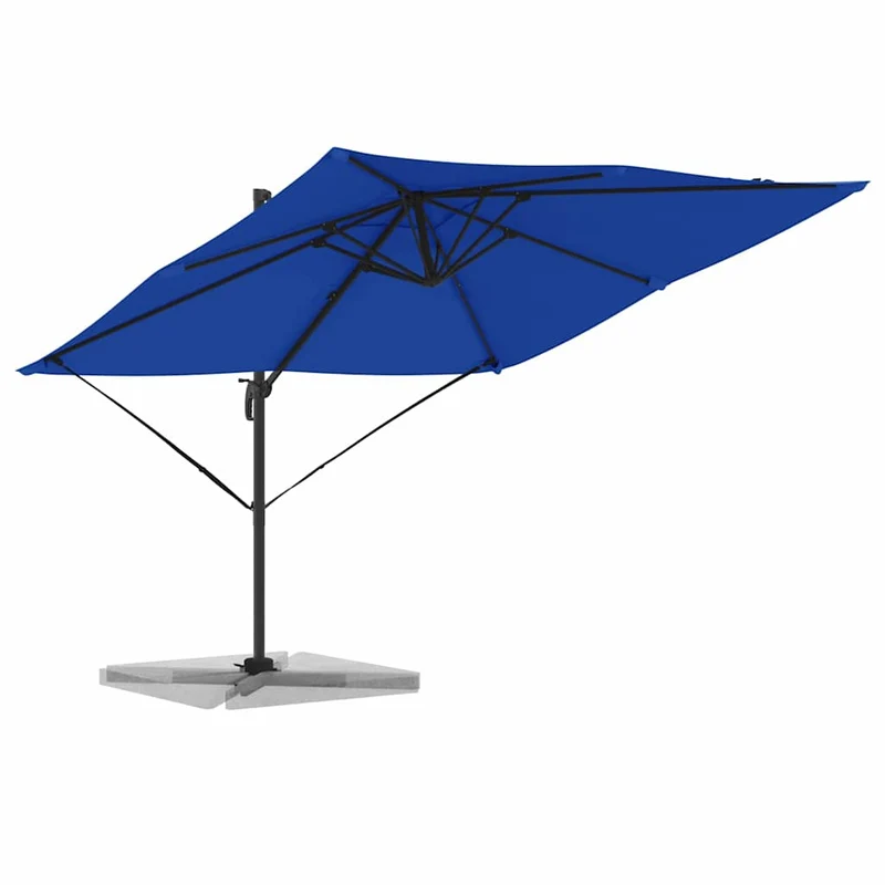 Parasol cantilever rectangulaire 286 x 284 x 265 cm inclinable 360° durable en aluminium bleu 02_0058712