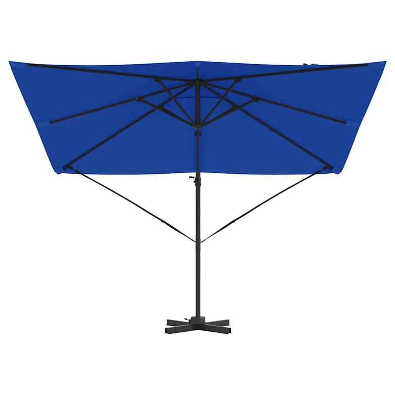 Parasol cantilever rectangulaire 286 x 284 x 265 cm inclinable 360° durable en aluminium bleu 02_0058712