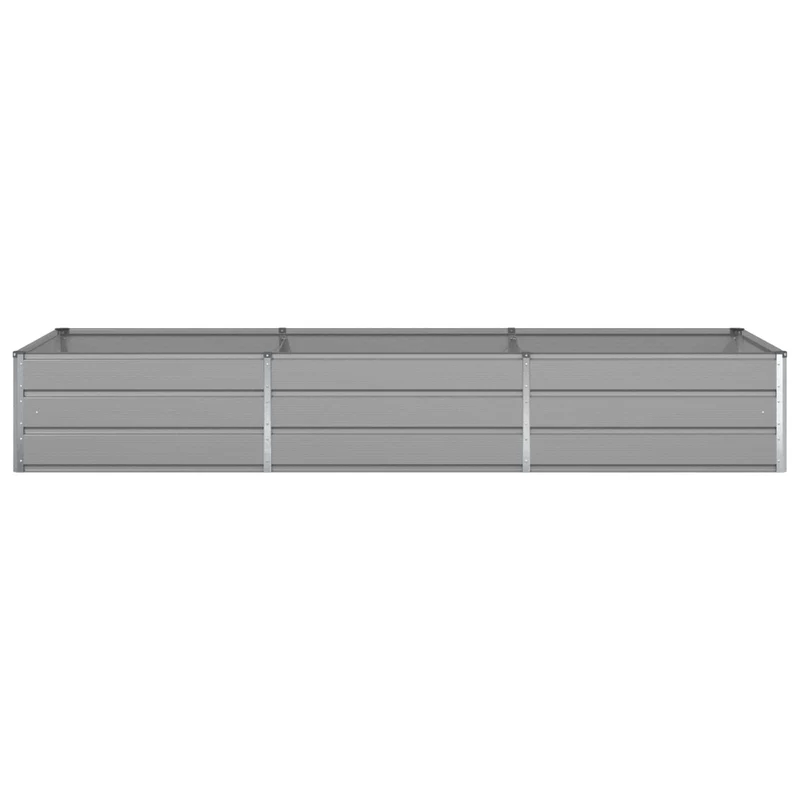 Jardinière moderne industrielle design extérieurs 195 x 100 x 45 cm en acier galvanisé gris clair 02_0059209