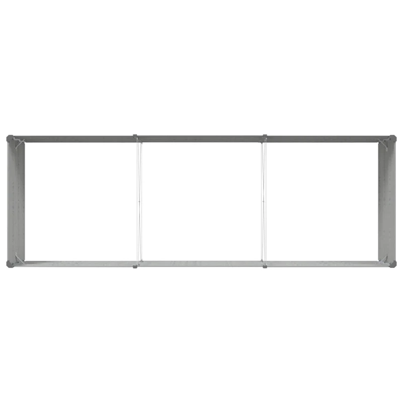 Jardinière moderne industrielle design extérieurs 195 x 100 x 45 cm en acier galvanisé gris clair 02_0059209