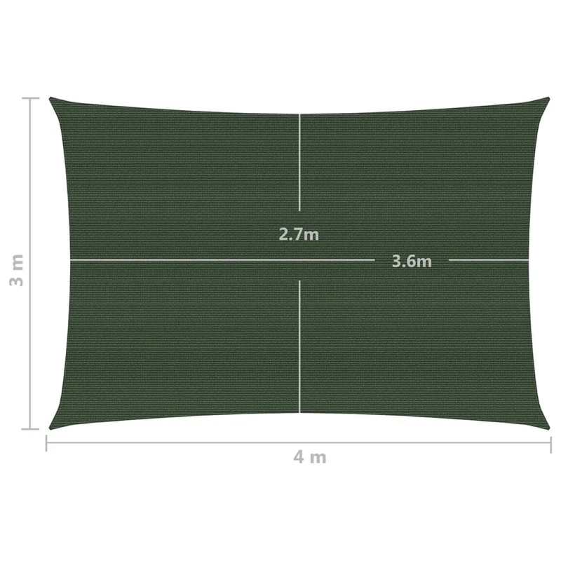 Voile d'ombrage 160 g/m² vert foncé 3 x 4 m PEHD 02_0009425